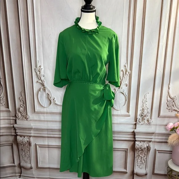 Sandro | Dresses | Sandro Green Sheath Dress With Tie Front And Mock Neck | Poshmark Sandro | Dresses | Sandro Green Sheath Dress With Tie Front And Mock Neck | Poshmark